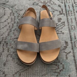 Nisolo Go-To Flatform Sandals, Gray, size 11